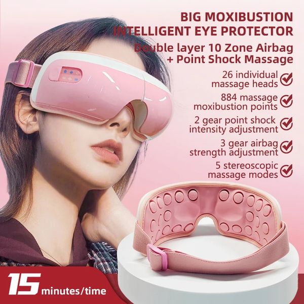 Massageador de olhos elétrico 4D Music Compress Air Bag Pressão Vibração Massagem Cuidados Instrumento Alívio Fadiga Melhorar o Sono 240305