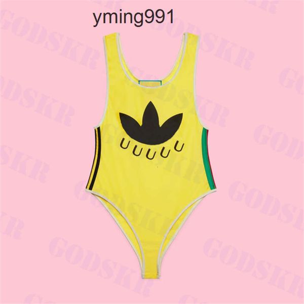 Completo gglies ggs gu cci guc ci guucci gucc gucccis gccci Designer bikini giallo donna costume intero costume da bagno trendy a righe costume da bagno estivo da spiaggia donna DZTS