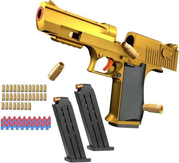 Arma brinquedos 2024.crianças brinquedo pistola ouro deserto águia macio bala arma m1911 pistola glock brinquedo infantil gunl2403
