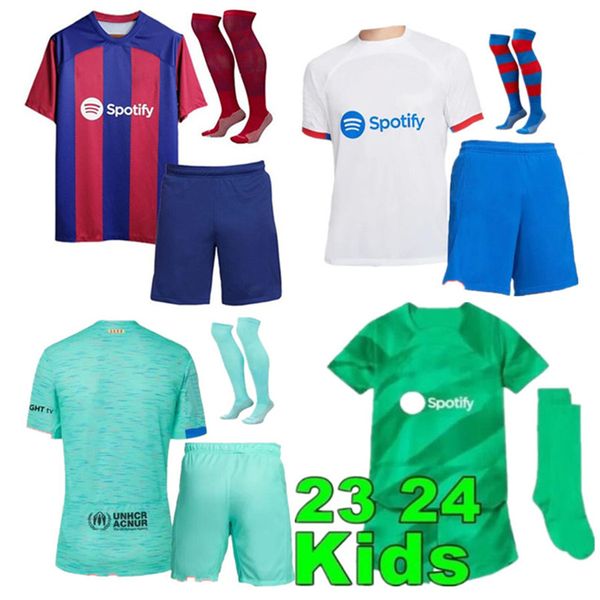 2024 neue BarcelonaS Kinder-Fußballtrikots Fußballtrikots 23 24 RAPHINHA GAVI camiseta de futbol PEDRI FERRAN Baby-Fußballtrikot Sweatshirt