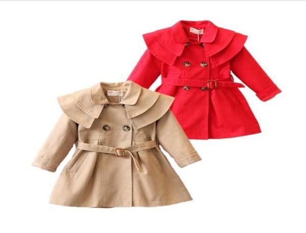 Trench causale per neonata Trench europeo in cotone solido per 16 anni ragazze bambini cappotti capispalla per bambini 4613257