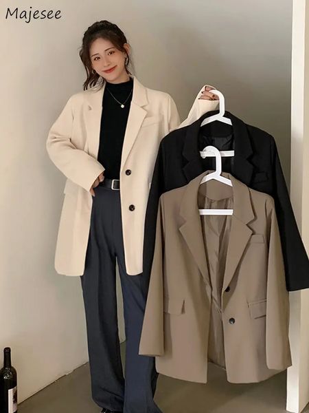 Koreanische Adrette Casual Blazer Frauen Streetwear Junges Mädchen Alle-spiel Chic Mode Einfache BF Design Oberbekleidung Ins Herbst 240306