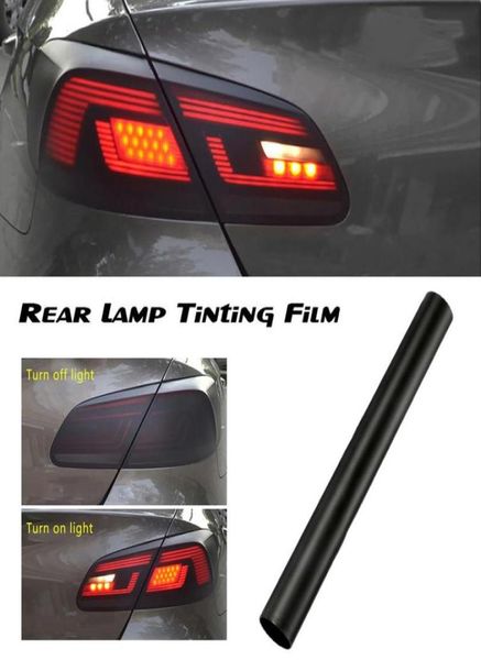 2x30 150cm filme de luz de fumaça fosca carro fosco preto matiz farol luz traseira de neblina filme traseiro de vinil matiz da lâmpada film3289155