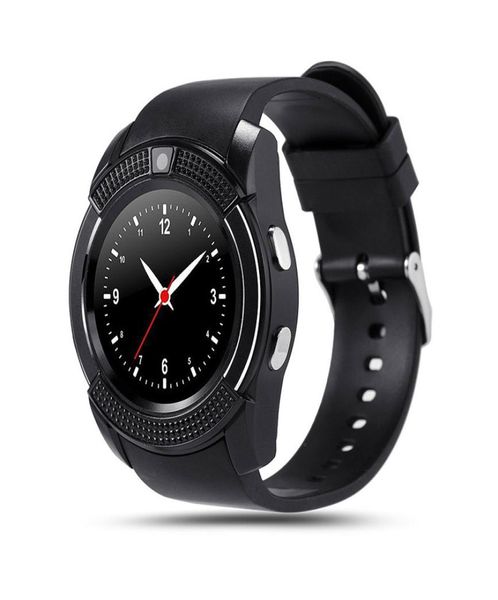 V8 Bluetooth Akıllı Saat SIM TF Kart Yuvası Saati ile Smartwatch Telefon Saatleri iOS Android Telefon için Bluetooth Bağlantı I77PLU4531111