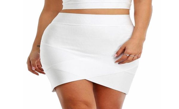 Röcke Frauen Mini Bandage Rock 2021 Sexy Bodycon Gestrickte Bleistift Kurze Sommer Enge Nachtclub Party Kleidung Weiß Schwarz9443503