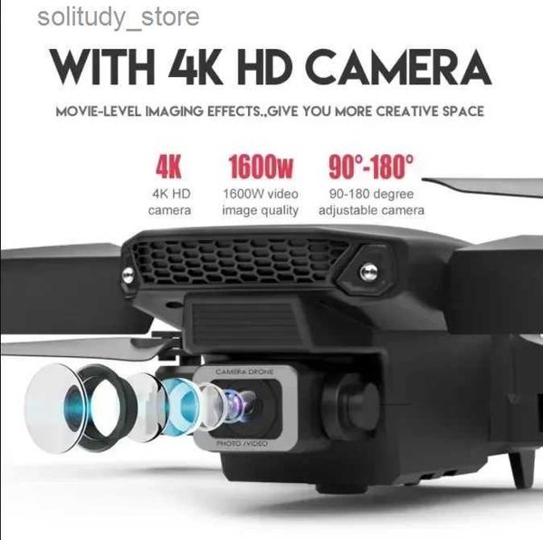 Дроны E88Pro Drone 4K Professional Edition с широкоугольной двойной HD складной камерой 1080P Радиоуправляемый вертолет WIFI FPV Фартук с поддержанием высоты Продажи Q240308