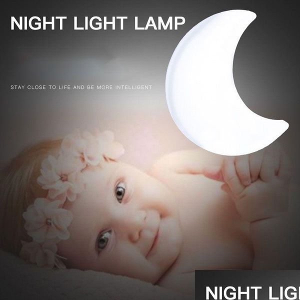 Luci notturne Brelong Nuovo Led Moonlight Sensore di controllo della luce notturna Risparmio energetico Comodino Lampada intelligente Spina USA Luci di consegna a goccia Lighti Dhgcg