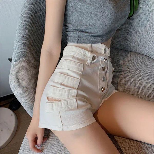 Frauen Shorts Ripped Sommer Hohe Taille Vintage Ästhetischen Sexy Lose Breite Bein Mode frauen Jean Denim Weibliche Casual koreanische