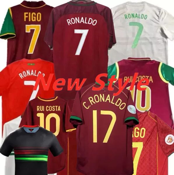 Retro-Klassiker 1998 1999 Fußballtrikots 2002 2004 2006 2012 16 18 PAULETA RUI COSTA FIGO J.MOUTINHO NANI PEPE QUARESMA Portugieser Fußballtrikot