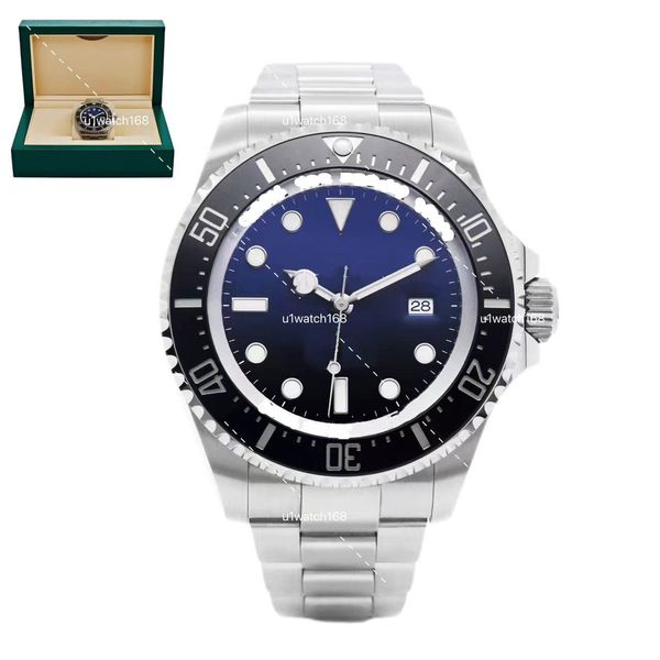 Orologio da uomo da 44 mm Sea Dwller Designer orologi di alta qualità di movimento automatico di lusso orologio da 43 mm a blu profondo in acciaio inossidabile in acciaio inossidabile Montre Uomo Uhren Orologio Montre