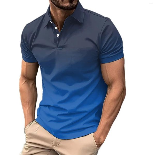 Camicie casual da uomo Camicia colorata alla moda Stampa digitale di base con bottoni risvolto Manica lunga T tinta unita per uomo sfuso