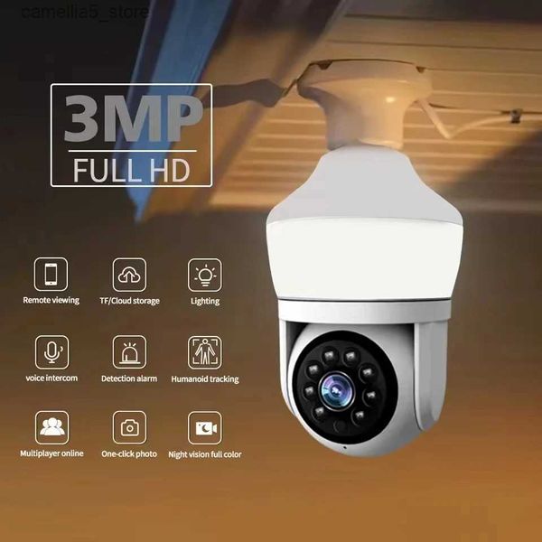 Câmera de monitor de bebê interna 3MP câmera WiFi monitoramento CCTV sem fio PTZ IP dome proteção para os olhos lâmpada áudio bidirecional monitor de bebê Q240308