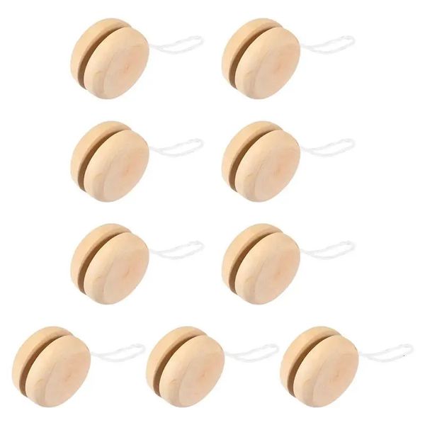 10 Stück Holz Yoyo Spielzeug Farbe Mini Runde DIY Baby Yoyo Ball Handgemachte Handwerk Log Spielzeug Kinder Yo-Yo Kreative Yo Spielzeug Für Kind Geschenk 240301