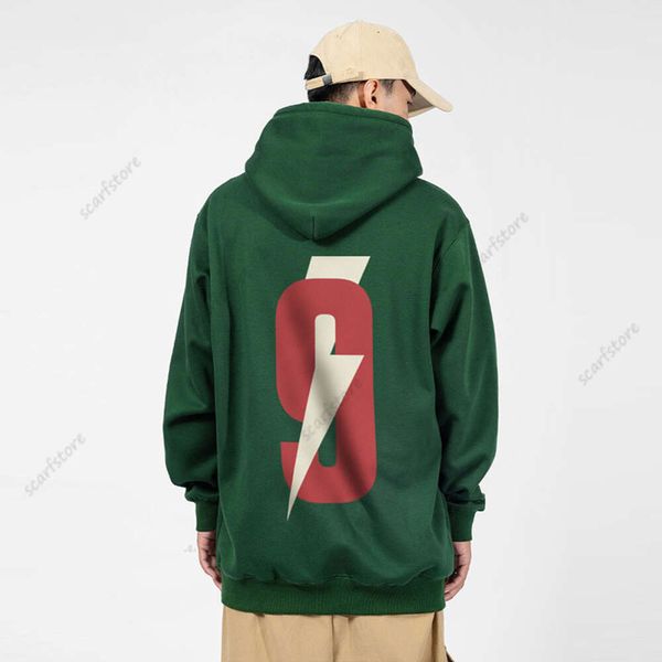 Street Trend American High Street 420G Plüsch und dicker Kapuzen-Hoodie Herbst und Winter Herren- und Damen-Hoodie mit doppelter Linie, bedruckt, trendiger Marken-Hoodie