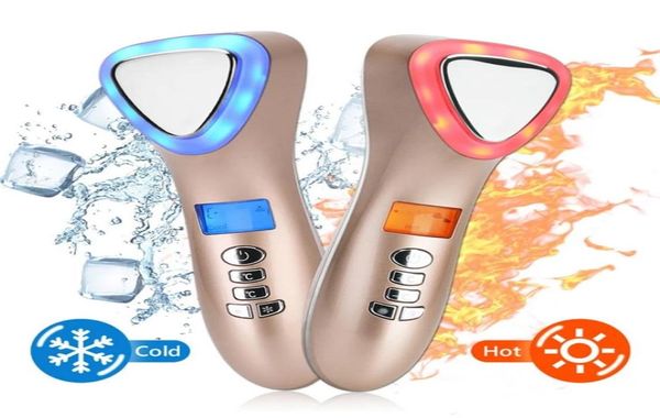 Mini massaggiatore a martello freddo LED Light Pon terapia ultrasonica crioterapia vibrazione lifting pori termoretraibili macchina per la cura della pelle3994260