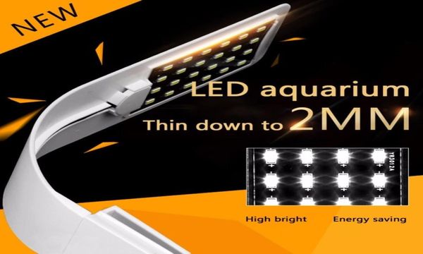 Super Slim LED Acquario Luce Piante di illuminazione Coltiva la luce 10W Pianta acquatica Illuminazione Lampada Clipon impermeabile per acquario EU220V7088421