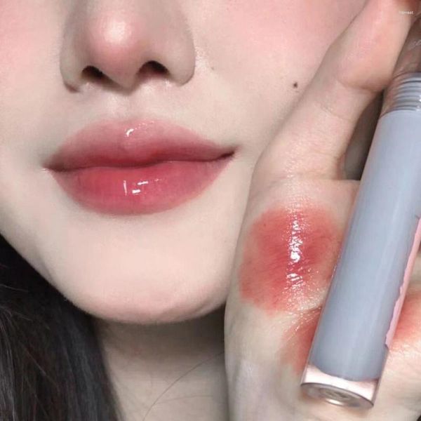 Lip Gloss Rosa Espelho Transparente Água Abundante Brilhante Líquido Batom Esmalte Transparente À Prova D 'Água Vermelho Tint Maquiagem Coreano