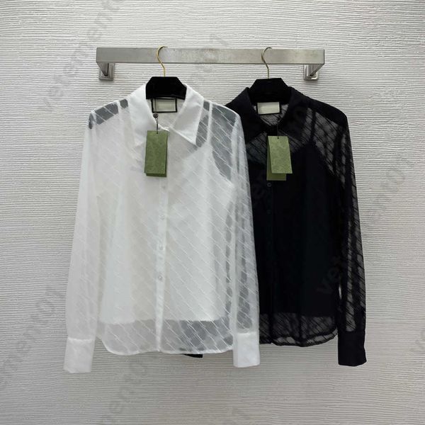 Camicette firmate Camicia abbottonata da donna Cardigan Top Stampa modello classico Manica lunga Risvolto Felpe da strada alla moda Abiti firmati da donna