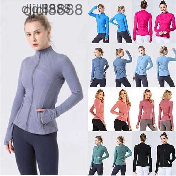 Lu-088 2023 Giacca da yoga Donna Ll Definisci Cappotto sportivo da allenamento Fitness Sport Quick Dry Activewear Top Solid Zip Up Felpa Sportwear Vendita calda CDKE