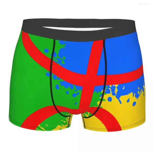 Cuecas homens amazigh bandeira roupa interior imazighen amazir berber engraçado boxer briefs shorts calcinha masculino macio