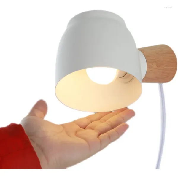 Lampada da parete El Comodino LED orientabile a 360 gradi con interruttore Camera da letto Moderna Lampada da lettura nordica Spina Illuminazione interna