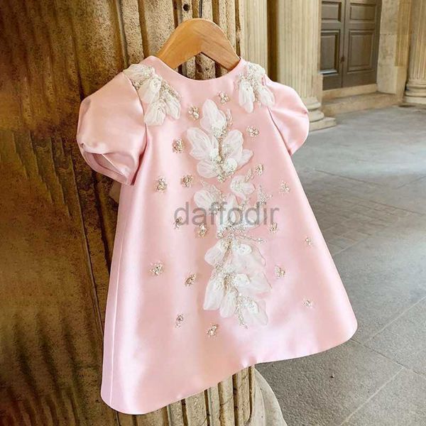 Abiti per ragazze Abiti per bambini Estate Battesimo Abiti da principessa per neonati Bambini Battesimo di fiori Vestiti per neonata 240308