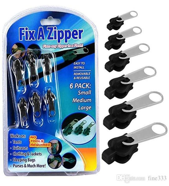 Button Fix A Zipper Kit di riparazione universale per cerniere da 6 pezzi Come visto su Ripara qualsiasi cerniera in un sacchetto Flash Opp Packaging4996083