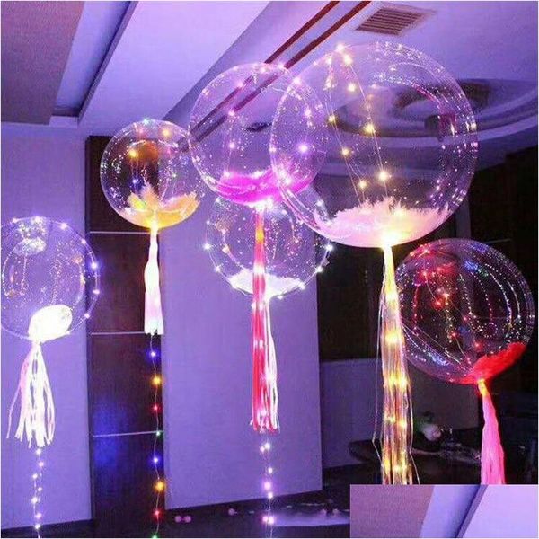 Led Poms, itens de alegria romântico levou balão de luz para celebração de casamento festa bar decoração até piscando balões de iluminação gota deliv dhw9n