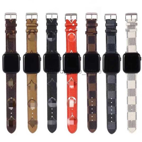 Ass2 Bands Watch Luxury Uhren Band MM Blumenleder Uhren Armband für iWatch 8 7 6 5 4 SE Designer Uhrenband 240308