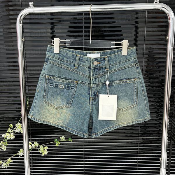 Klassische Designer-Denim-Shorts für Damen, Design-Letter-Jeans, High-Street-Jeans-Shorts, Kleidung