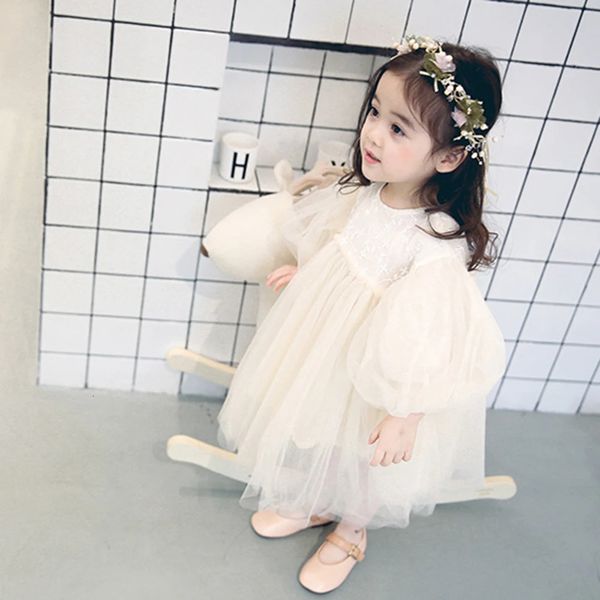 Alta qualidade crianças vestidos para meninas primavera bebê menina vestido criança doce roupas princesa designer vestido 240226