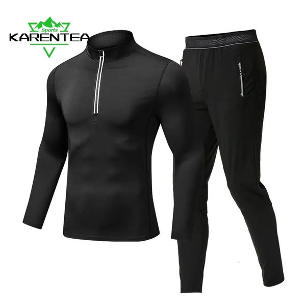 Correndo Calças SportswearTop Camisetas Homens Run Gym Sport Roupas Jogging Reflexivo Fitness Ternos Homem Sports Set Respirável 240305