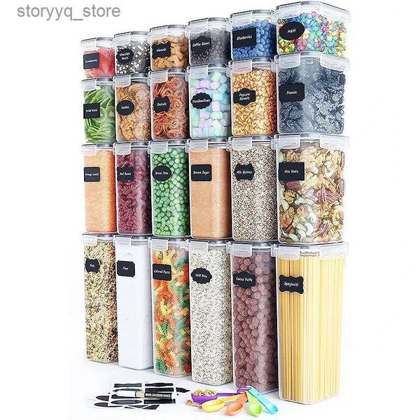 Barattoli per alimenti Contenitori 5 pezzi Set Organizzatore di stoccaggio da cucina PP Contenitore per alimenti di alta qualità Cucina Frigorifero Scatola per noodle Scatola di immagazzinaggio multicereali Serbatoio L240308