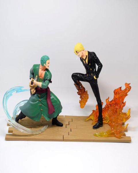 Anime 18 escala pintada figura batalha versão zoro vs sanji figura de ação sanji vs zoro figura pvc brinquedos brinquedos 1314cm x05036182657