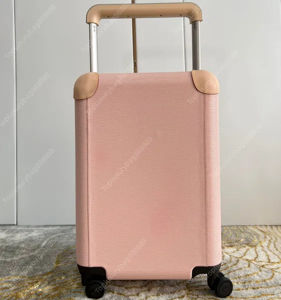 10A hochwertige Koffer 55 Horizon Spinner Designer Reisetasche Männer Rollgepäck 55 cm Wasserwelligkeit Echtes Leder rosa Gepäck Designer Reise kostenloser Versand