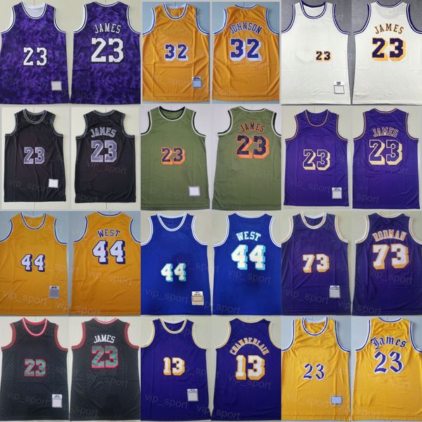 Throwback Basketball Jersey Bean The Black Mamba Johnson Jerry West Dennis Rodman Wilt Chamberlain LeBron James Vintage 2001 2002 1996 1997 1999 2003 genäht