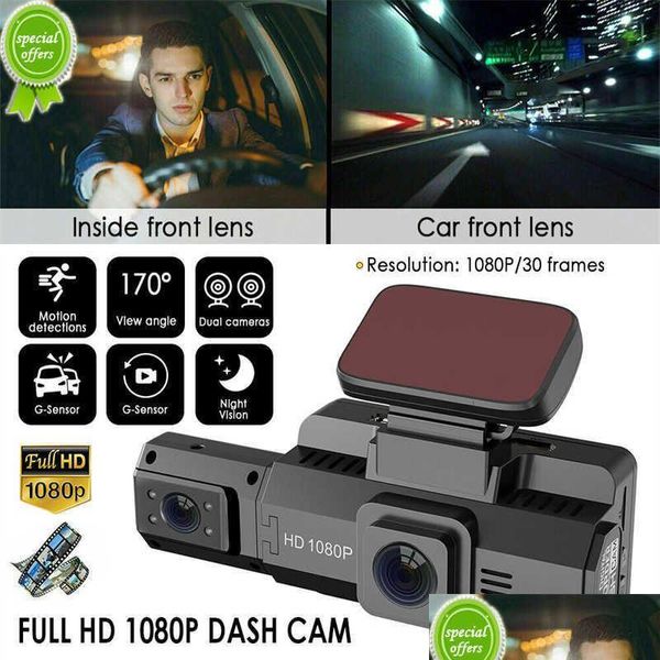 Araba DVRS Yeni 3 inç Dash Cam HD 1080p Araba DVR Kamera 170 Geniş Açılı Gece Görme Video Kayıt Cihazları G-Sensör Damlası ile Döngü Kayıt Yolu DHDI0