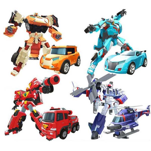 Anime Manga Tobots Brothers Koreanische Anime Transformation Roboter Spielzeug Cartoon Verformung Auto Flugzeug Action Charakter Auto Kinder Junge Geschenk J240308