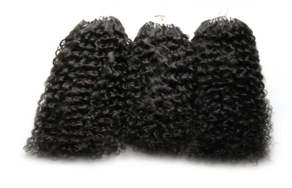 300g Micro Loop Extensões de Cabelo 300S mongol kinky encaracolado cabelo Humano Probonded MicroLoop Micro Anéis Links Cabelo Humano Extension6148206