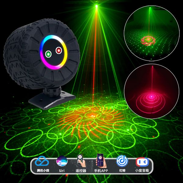WIFI Интеллектуальный фантомный свет Alexa Google Голосовое управление Граффити Лазерный проектор Многорежимный музыкальный сценический свет
