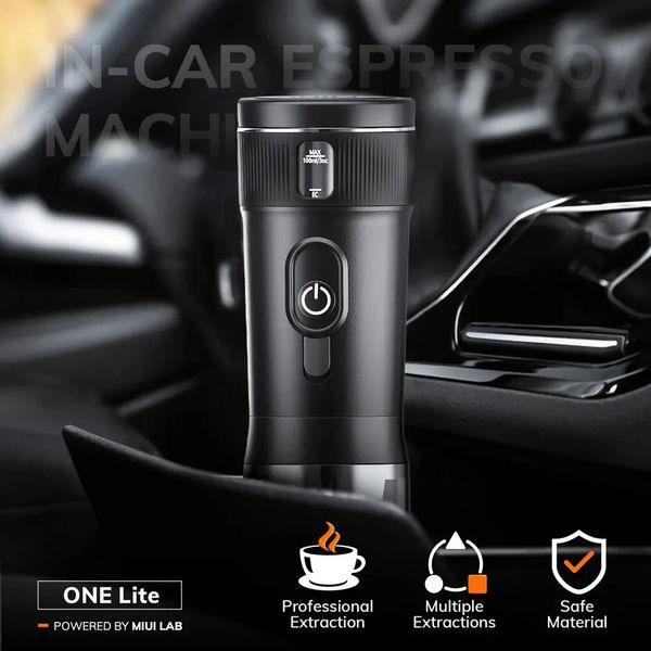 Tragbare Kaffeemaschine MIUI Kleine Espressomaschine DC12V Reisekaffeemaschine für Auto im Freien Camping Backpacker Leicht 240307