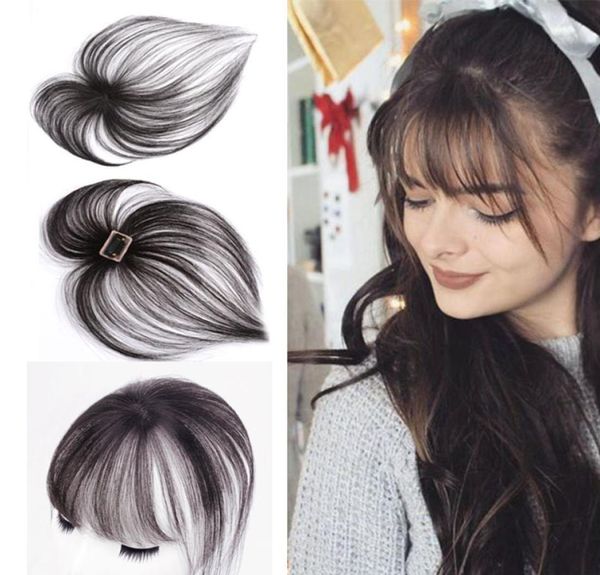 3D Air Bangs mit zwei langen Seiten für Frauen, handgefertigtes Weben, unsichtbar, nahtlos, ordentlicher Pony im vorderen Haarteil, modische Frisur7709467