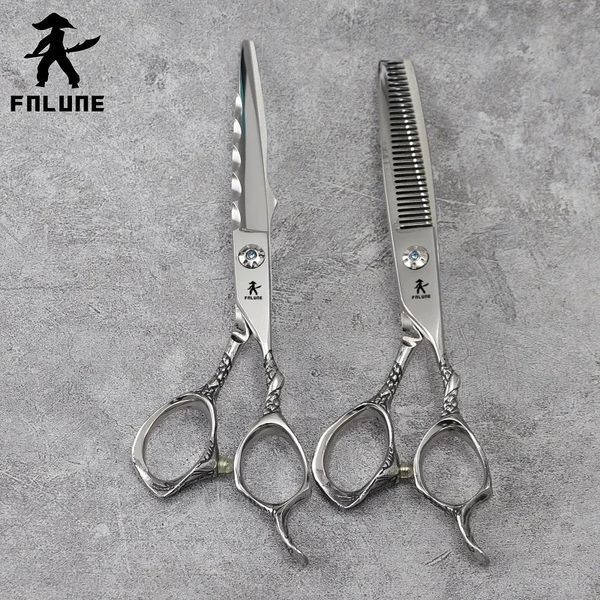 FnLune 6 6.5 Polegada 9Cr18MoV Profissional Tesoura de Salão de Cabelo Corte Ferramentas de Barbeiro Corte de Cabelo Desbaste Tesoura de Cabeleireiro Conjunto 240228