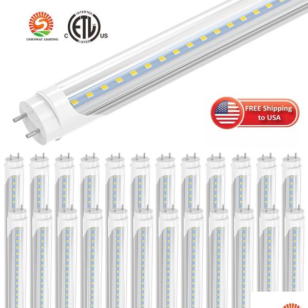 LED Tüpler ABD Stok 4ft 1.2m T8 LED Tüp Işıkları Yüksek Süper Parlak 22W Sıcak / Soğuk Beyaz Floresan BBS G13 Bi-Pin AC 85-265V REPLACEME DHNIU