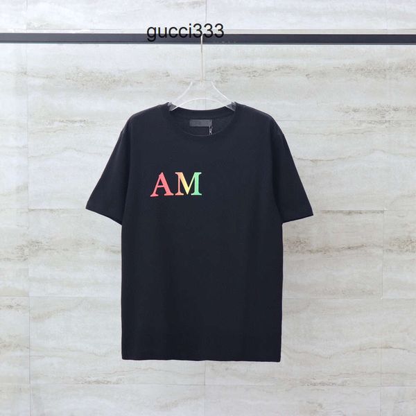 amirilies personalità estiva Breve amar miri 2023 amari Mens T-shirt Designer Abbigliamento arcobaleno amirl lettera Splash inchiostro TShirt Uomo amis manica AM Estate Tops T