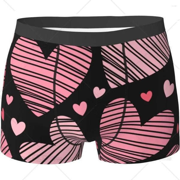 Unterhose Love Hearts Herren Lustige Unterwäsche Boxershorts Leichte Elastizität Männliche Shorts Neuheit Stilvolles Geschenk für Männer Jungen