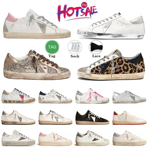 Donna Uomo Golden Goode Sneakers Scarpe eleganti Designer Paillettes Snow Leopard Nero Bianco Argento Pelle Oro Sparkle Sporco Uomo Donna Superstar Scarpe con plateau di lusso