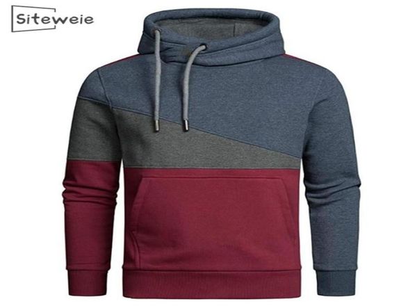 Men039s Felpe con cappuccio Felpe Moda uomo Patchwork Manica lunga Abbigliamento sportivo Miscela di cotone Pullover Sport Casual Harajuku Hoodi6000827