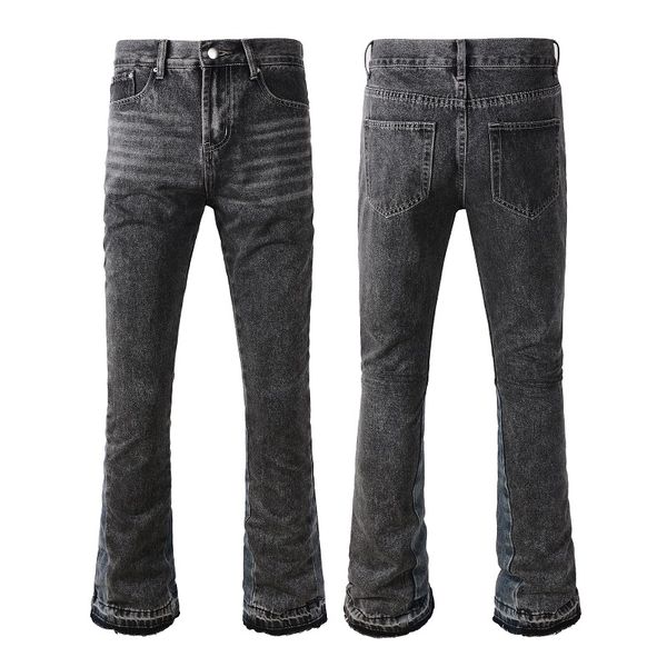 Jeans da uomo Designer Skinny Biker Nero Bianco Strappo lungo Uomo Cerniera da motociclista Hip Hop Distress Cargo Denim Gioventù Slim Fit Dritto Foro invecchiato Cool Guy Super