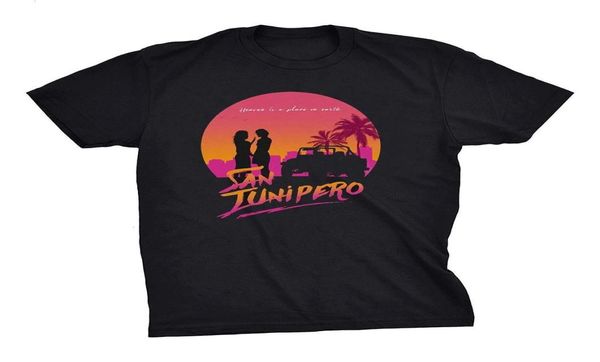 Meninos espelho san junipero céu men039s t camisa tshirt masculino preto manga curta algodão hip hop tshirt impressão camisetas crianças4081601